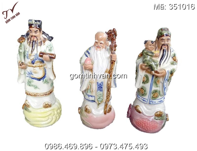 Tượng phúc lộc thọ gốm sứ bát tràng cao 40cm - 351016