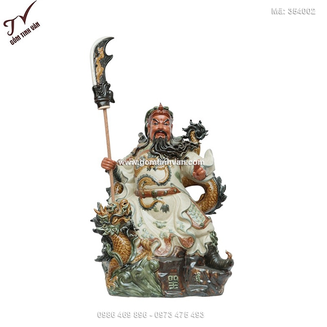 Tượng quan công ngự rồng cao 45cm - 354002