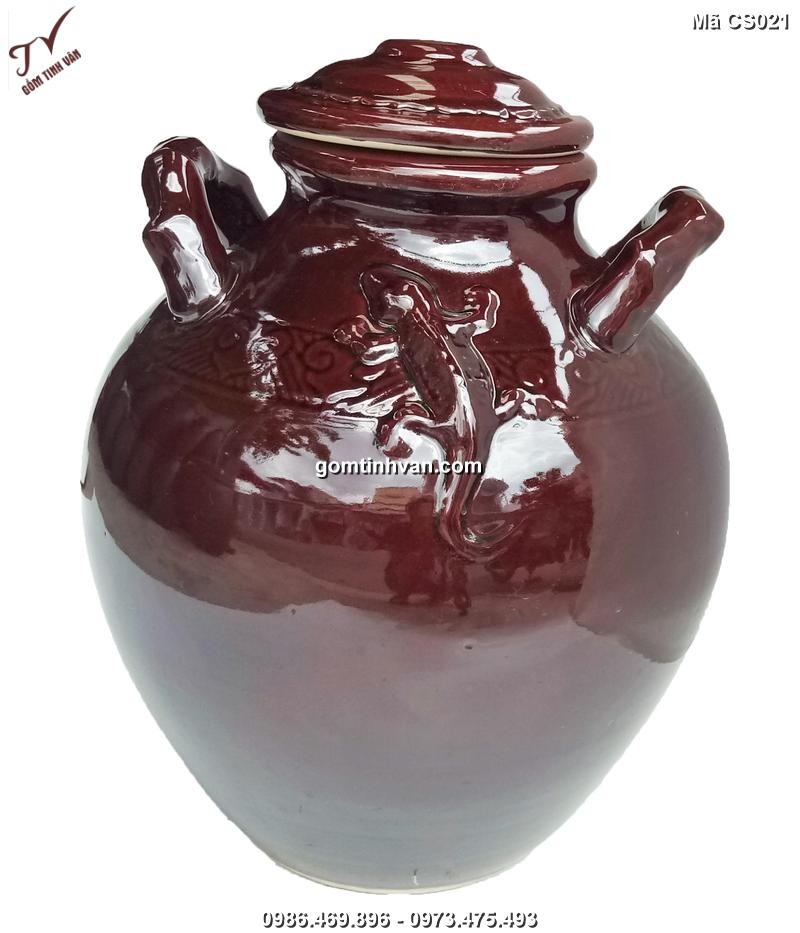 Chum sành da lươn gốm sứ bát tràng 20 lít - CS021