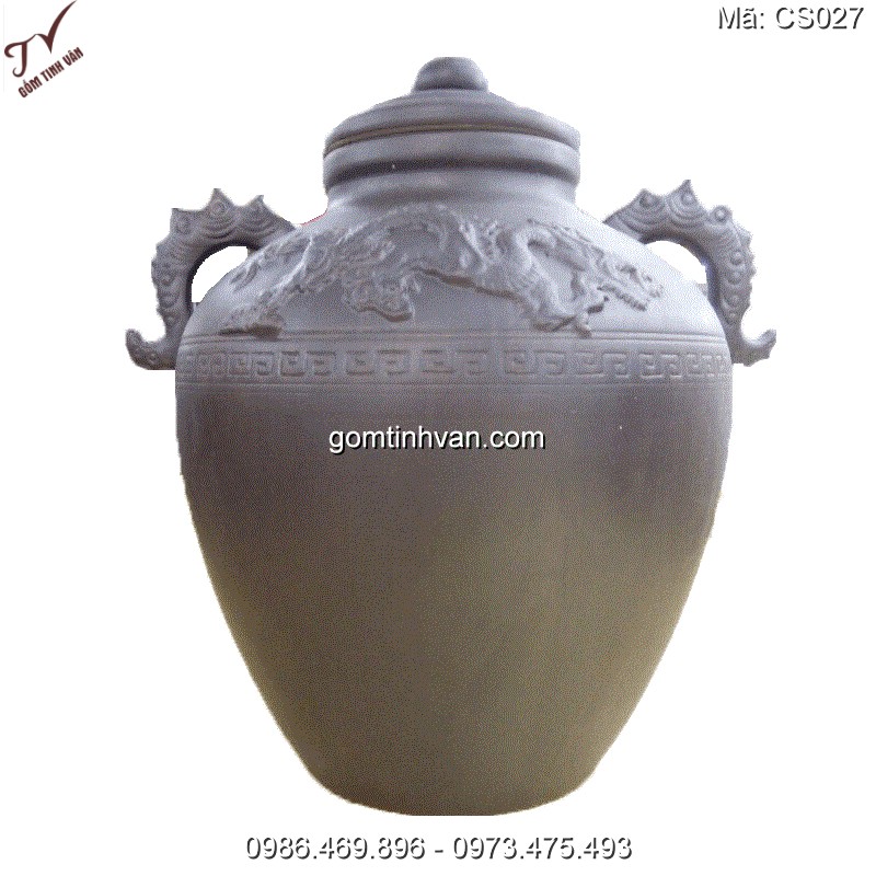 Chum sành 50 lít gốm sứ bát tràng - CS027