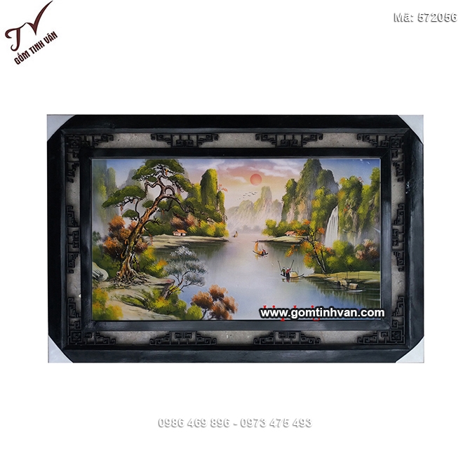 Tranh sơn thủy hữu tình 64cmx98cm - 572056