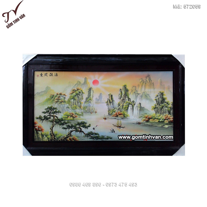 Tranh sơn thủy hữu tình 64cmx98cm- 572059