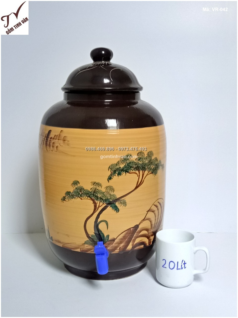 Vò sứ ngâm rượu cảnh Chú Tiểu (20L) - VR042