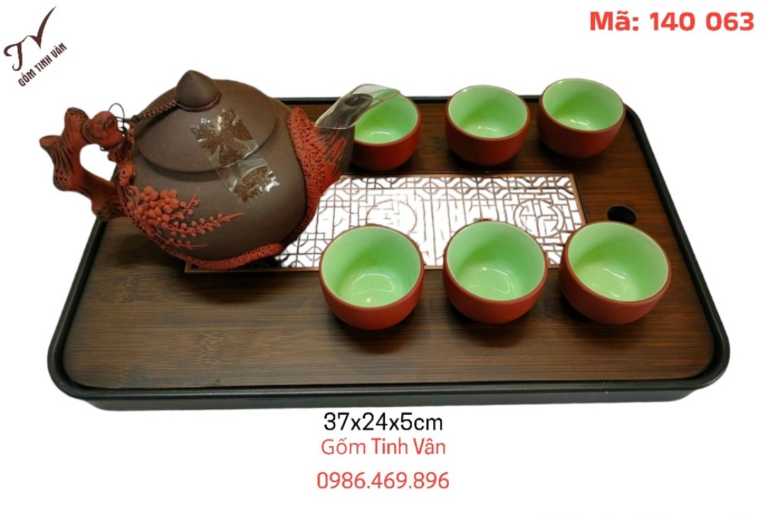 Khay gỗ cao cấp, mã 1400563,chữ nhật,màu nâu lòng lưới rời cổ trang,tiện lợi đổ nước ,2 ngăn,để bày bộ bình trà, ấm chén,đẹp,cổ trang 37x24x5cm