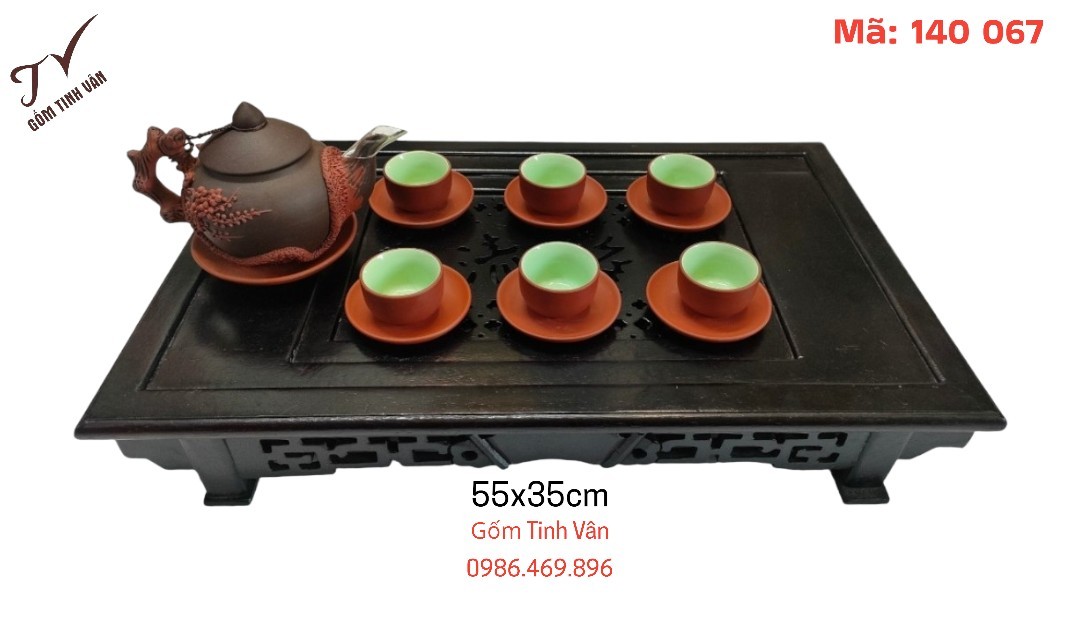 Khay gỗ cao cấp, mã 140067,chữ nhật,to rộng để đầy đủ bộ trà và phụ kiện,chất liệu gỗ chắc tay,kiểu dáng cổ trang quý tộc,kích thước 55x35x7cm