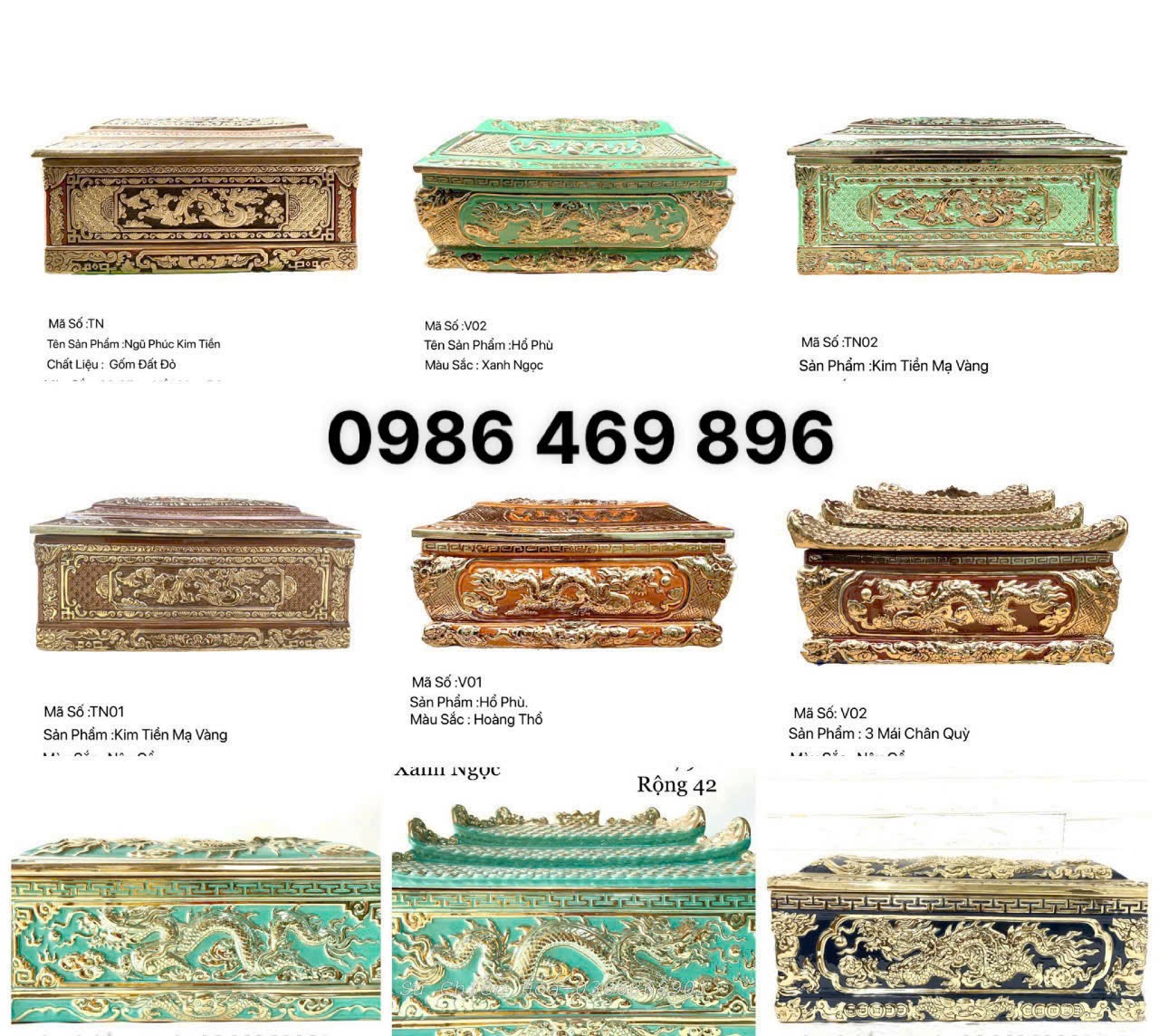 Các mẫu quách tiểu đẹp nhất vẽ vàng 24k cao cấp 2024-2025 gốm sứ bát tràng tinh vân