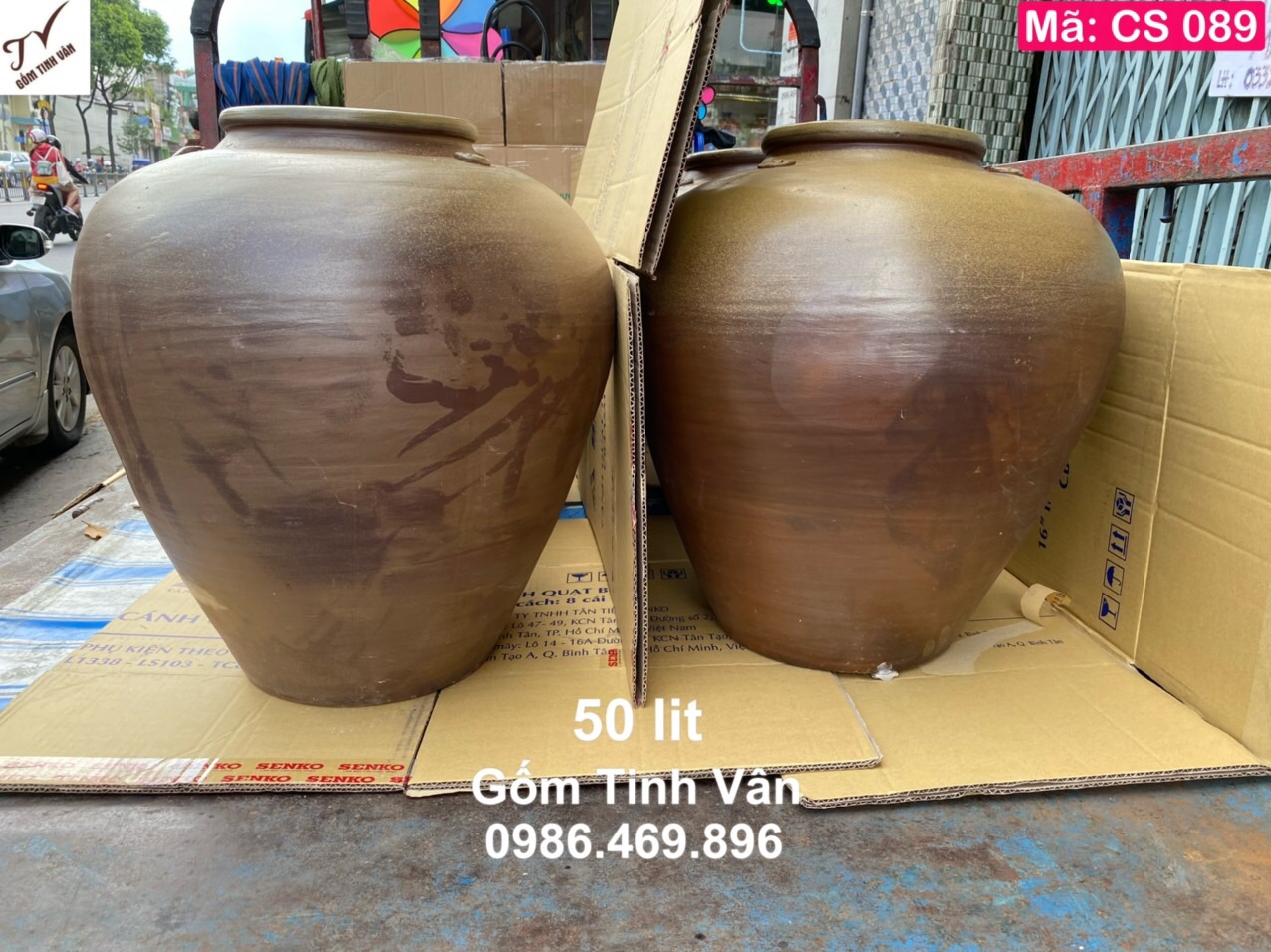 Chum sành xịn ko men khử độc 50 lit, mã CS089, ngâm rượu ngon, khử andehit, làm mát rượu, có thể hạ thổ, bình ngâm rượu dày dặn, bền đẹp, cao 55, ngang 45 cm, giá báo 1 chiếc, vò rượu sành bát tràng cao cấp