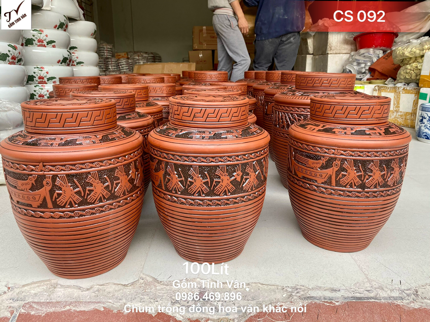 Chum sành trống đồng ko men 100 lit, mã CS092, cao 70 ngang 50 cm, gốm tử sa bát tràng cao cấp, khử độc nhanh, ngâm rượu ngon, có 2 nắp tránh bay hơi rượu, làm mát rượu, độ bền cao, bình ngâm rượu trống đồng lạc việt gốm tinh vân