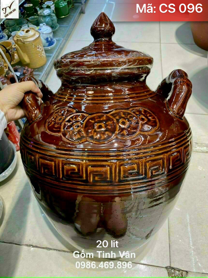 BẢNG GIÁ các mẫu chum sành 20 lit ngâm rượu gốm Bát Tràng Tinh Vân