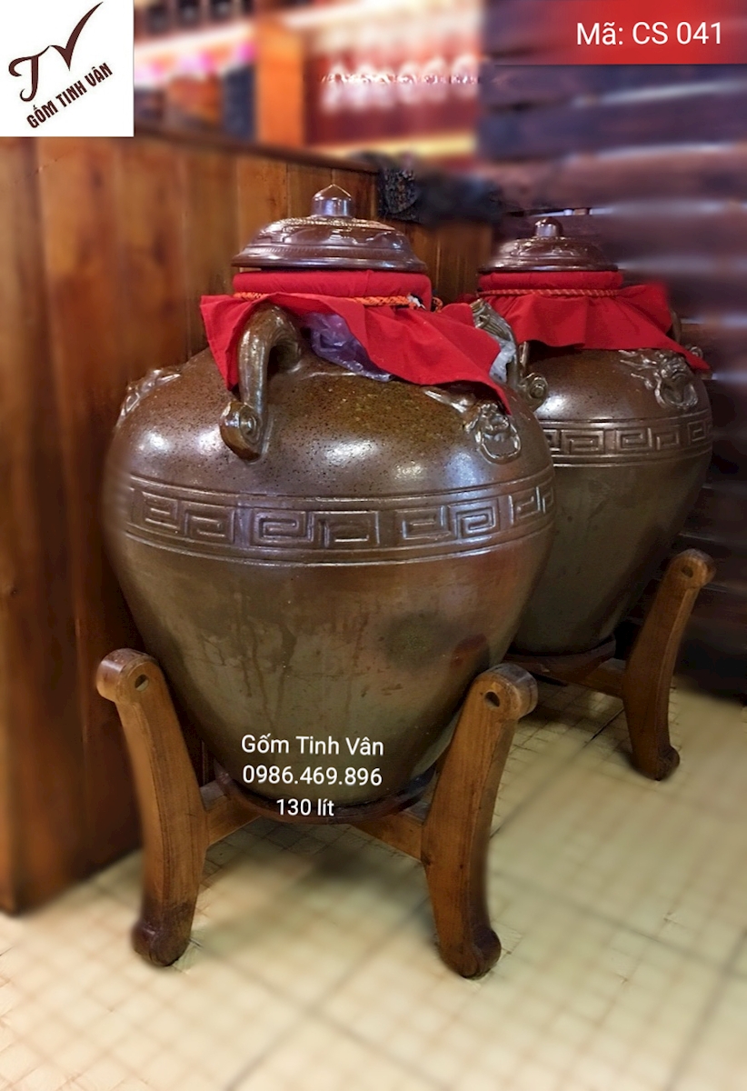 Chum sành ngâm rượu, mã CS041, chum ngâm rượu hạ thổ, giá rẻ, bền đẹp, chất lượng tốt, dung tích 130 lit, bình ngâm rượu xịn, gốm bát tràng tinh vân