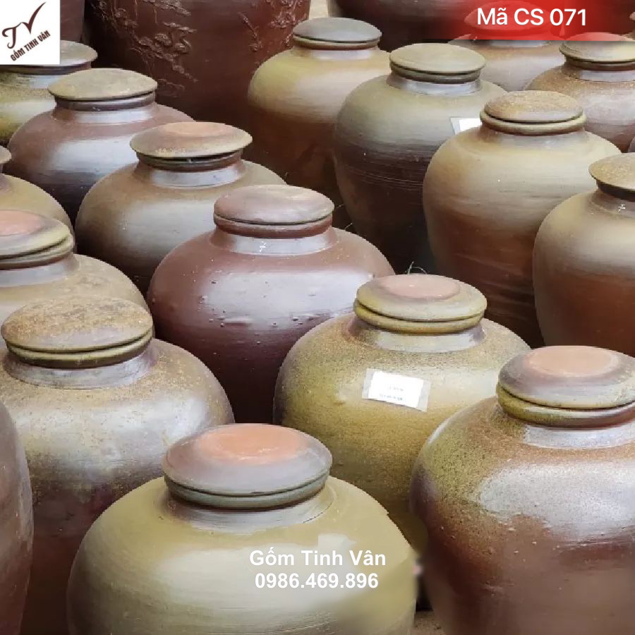 Chum sành xịn không men 100l, mã CS071, khử độc, hạ thổ, bình ngâm rượu ngon, làm mát rượu, khử andehit, gốm bát tràng tinh vân