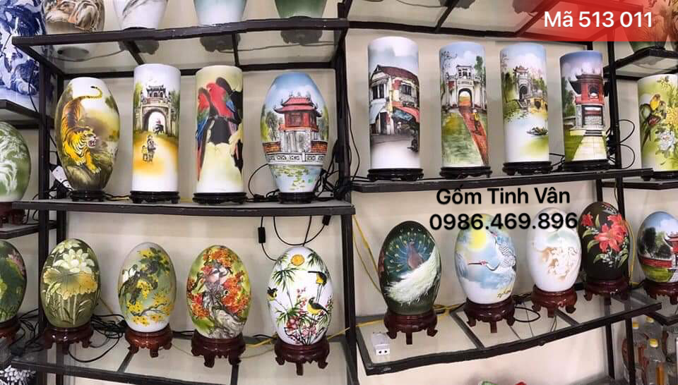 Muôn vẻ đèn sứ thấu quang đẹp nhất, mã 513011, gốm sứ bát tràng, tinh vân