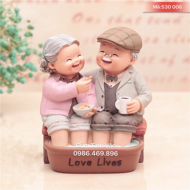 Tượng cặp đôi ông bà ngâm chân, hạnh phúc, mã 530006,gốm sứ bát tràng