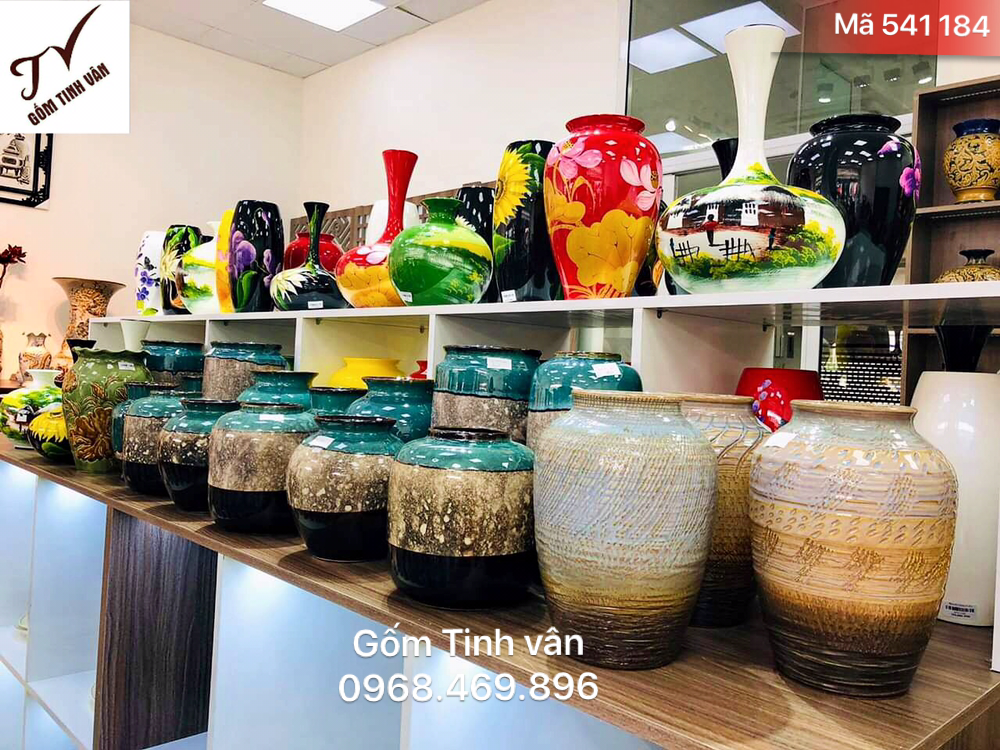 Bộ sưu tập bình bông, trang trí, trưng bày, mã 541184, men hoả biến, cao 25-28-30 cm, gốm sứ bát tràng, tinh vân