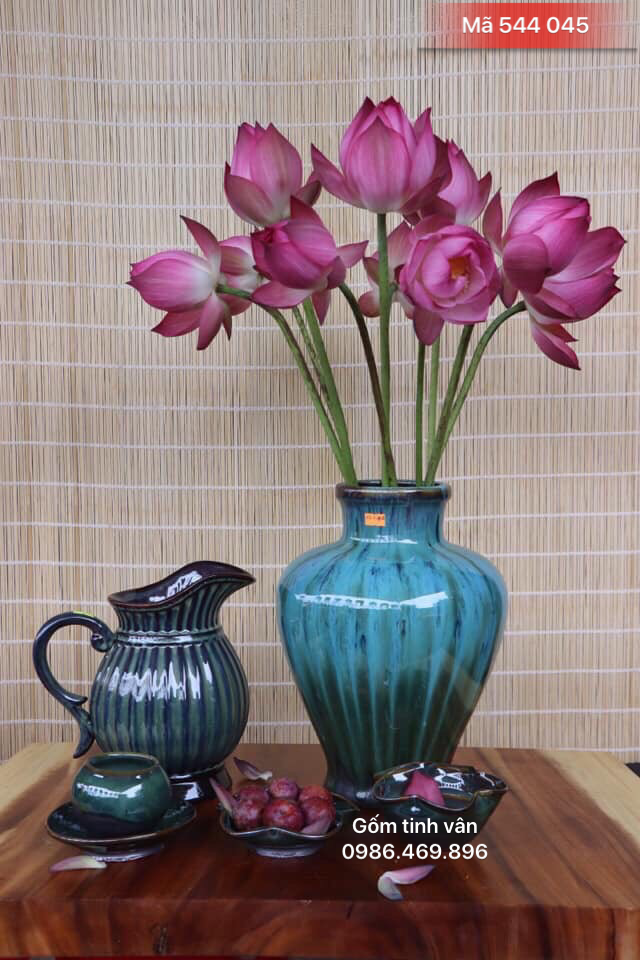 Bình gốm men hoả biến, cắm hoa nghệ thuật, mã 544045, đẹp nhất,gốm sứ bát tràng, tinh vân