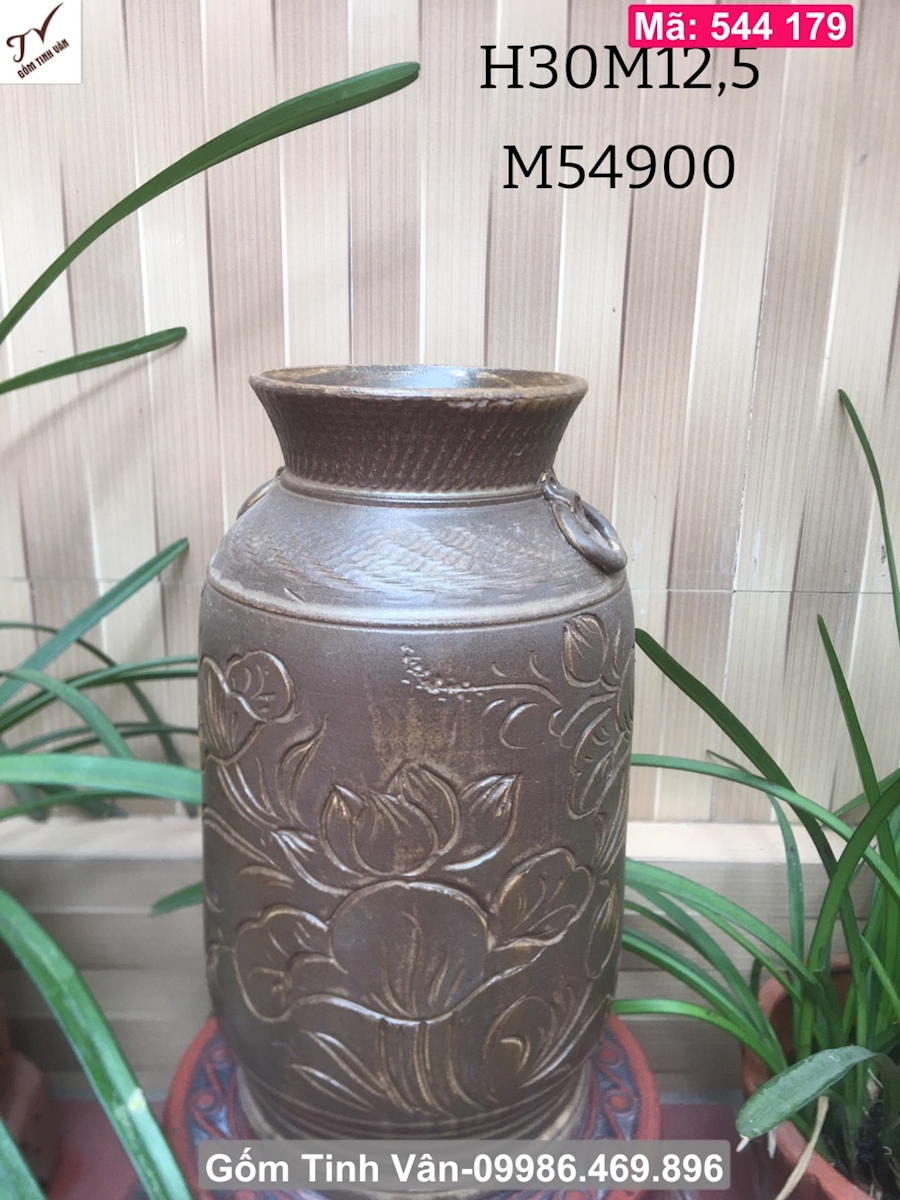 35 mẫu bình gốm vuốt tay, mã 544179, cắm hoa, trưng bày mộc mạc, gốm bát tràng tinh vân