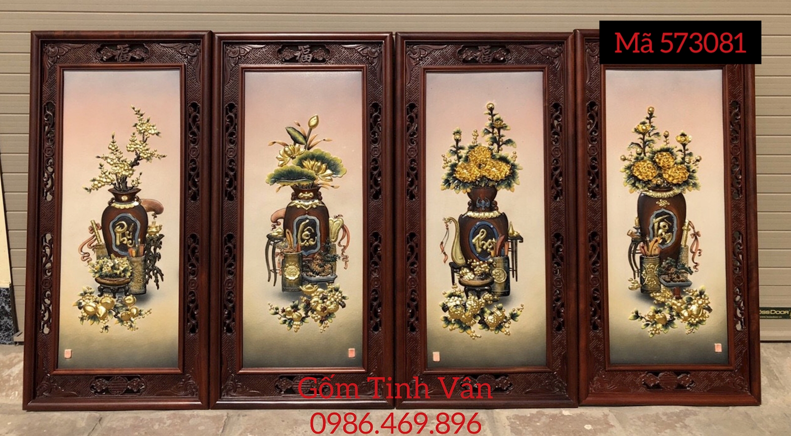 Tranh Cổ Đồ : “ Phúc Lộc Thọ Toàn “ phiên bản cao cấp, mã 573081 Kích thước : 95 x 45 Khung gỗ gụ chạm khắc Chất liệu sứ đắp nổi kênh bong dát vàng Tranh treo phòng thờ , phòng khách , nhà cổ ... tân gia , quà biếu