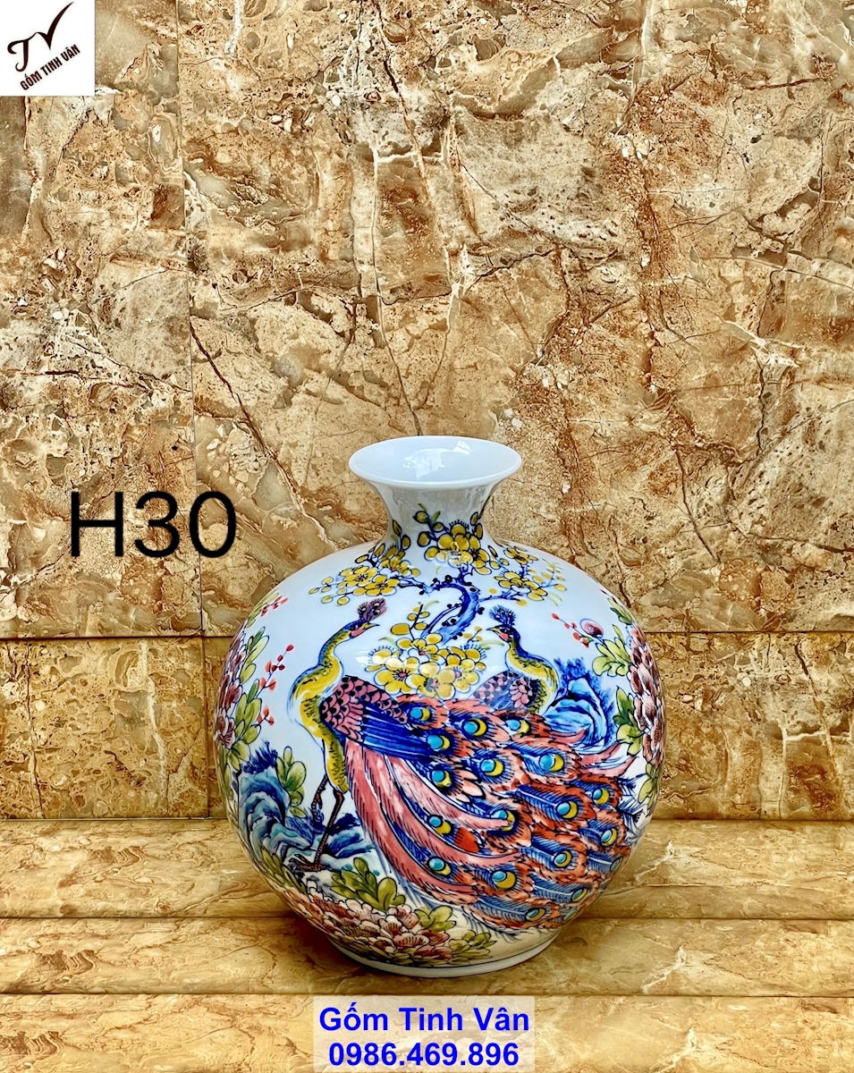 Video tổng hợp bình hút tài lộc, lọ lộc bình phong thủy, mã 920001, hoa văn vẽ kỹ tinh xảo, gốm sứ bát tràng tinh vân