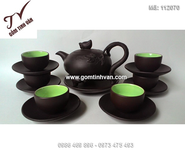 Bộ ấm chén tử sa tam trụ cao cấp - 112070