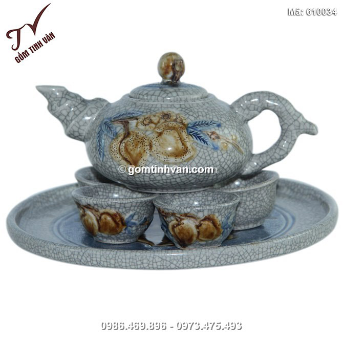 Bộ ấm chén thờ - Men rạn cổ - 610034