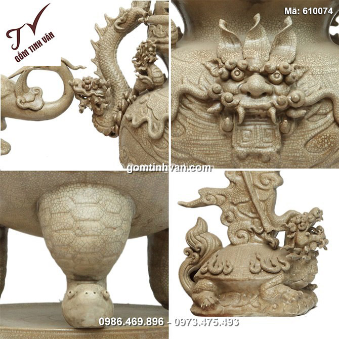 Đỉnh Hạc - men rạn - cao 75cm - 610074