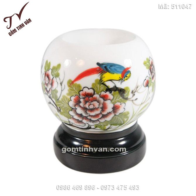 Đèn xông tinh dầu điện vẽ chim đậu cành hoa - 511047