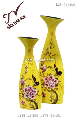 Bình hoa vàng vẽ hoa - 542040