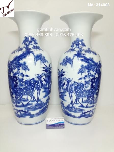 Tiểu lộc bình men trắng vẽ Hươu - 314008